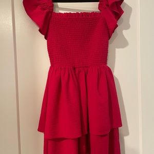 Off The Shoulder Ruffle Tiered Dress